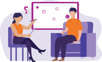 psychiatric therapy Vector Illustration