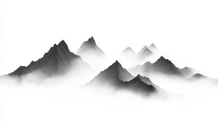 Majestic Misty Mountains: A Serene Landscape of Grandeur