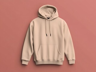 hoodie mockup on flat surface with stylish backdrop of neutral colors