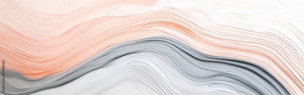 Aufkleber Soft pencil strokes create a gentle background with flowing lines and neutral tones in abstract design