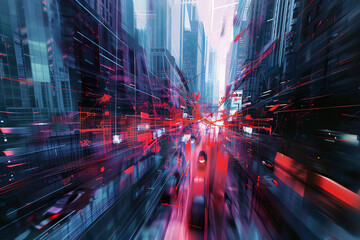 Delve into urban exploration with a futuristic twist, zooming in on intricate tech details Play with unexpected camera angles to present a fresh perspective on the fusion of urban environments and adv