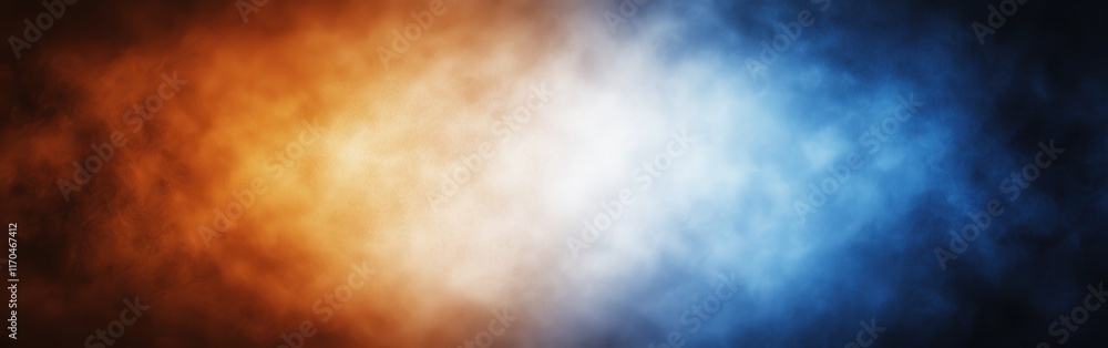 Poster Smooth gradient background transitioning from orange to blue with soft blended hues and texture