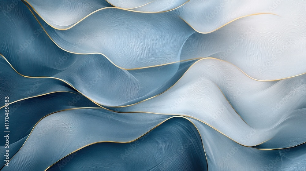 Fototapete elegant pencil strokes form a gradient in muted blue, creating a calming and serene atmosphere with 