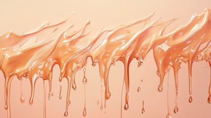 Elegant pencil strokes create drips in muted peach against a soft background