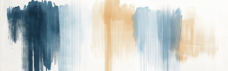 Elegant muted blue strokes create a serene abstract composition with subtle highlights in warm tones