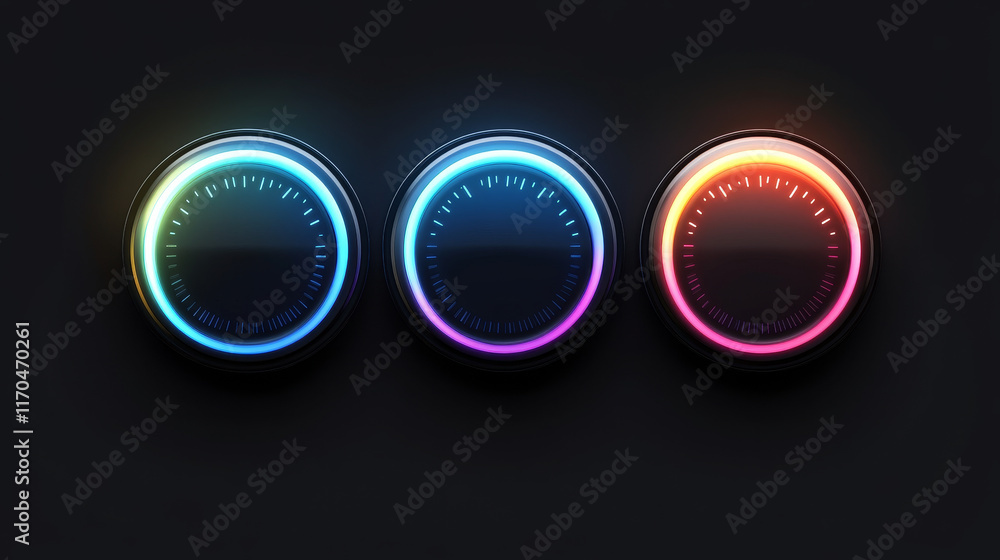 Poster hud futuristic circle loading bars. sci fi user interface, futuristic control panel loading progress