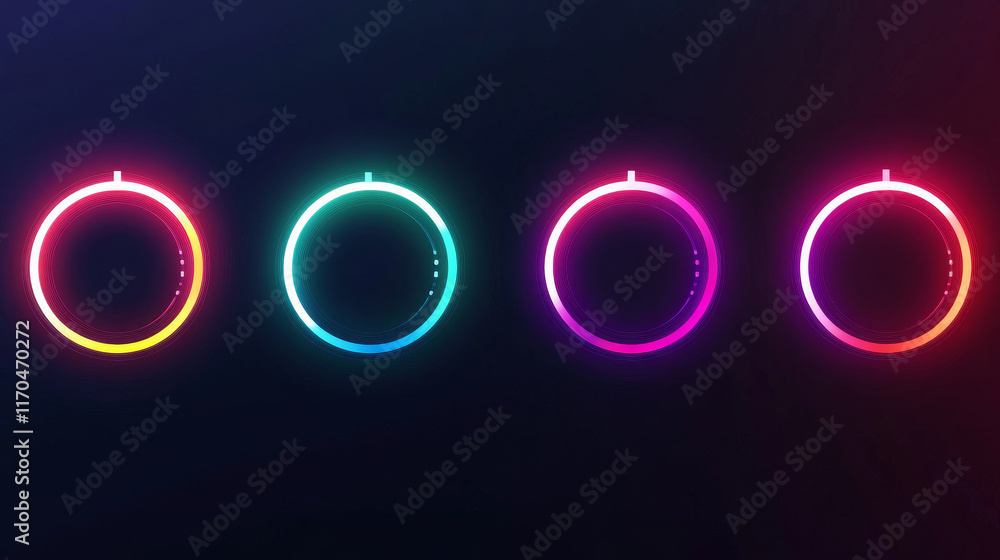 Poster hud futuristic circle loading bars. sci fi user interface, futuristic control panel loading progress