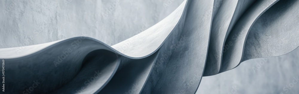 Poster elegant single-tone gray design featuring soft curves and flowing lines in an artistic arrangement