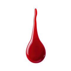 Obraz premium Glossy red paint drop on a transparent background
