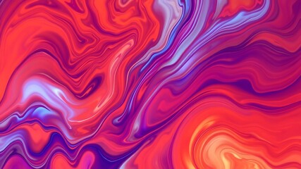 Fototapeta premium Abstract swirling fluid art background with vibrant red, purple, and blue hues for design projects, websites, and presentations.