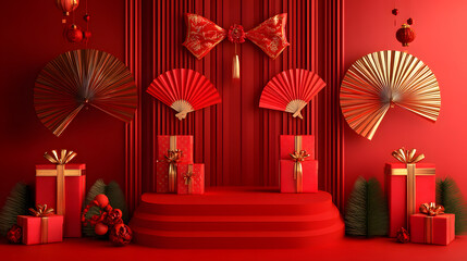 Abstract 2025 Happy New Year illustration with seasonal greeting in white and red with festive ornaments	