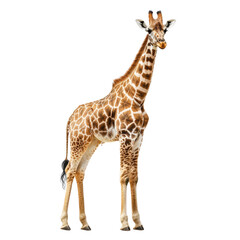 Fototapeta premium Majestic giraffe standing gracefully against a transparent background