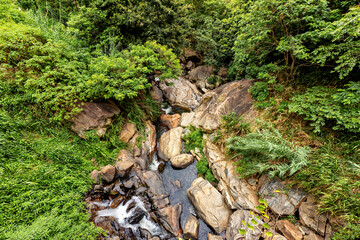 The Rawana waterfall in Sri Lanka
