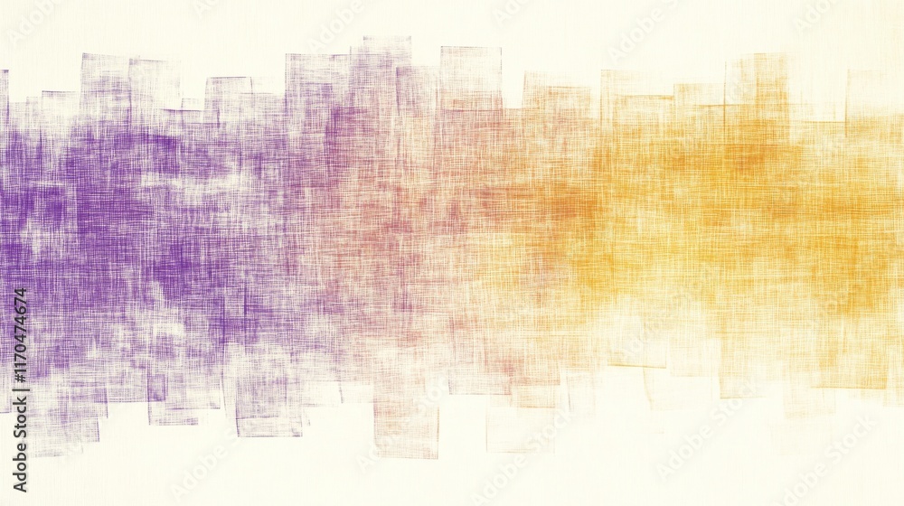 Aufkleber Abstract background featuring soft pencil strokes in shades of purple and yellow for artistic inspiration and design projects