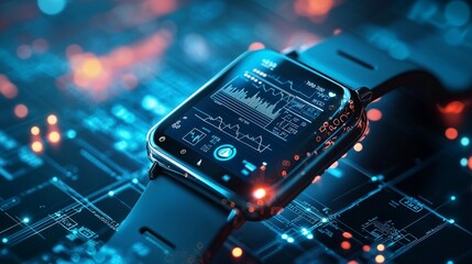 A smartwatch displaying biometric data, symbolizing advanced health tracking technology.