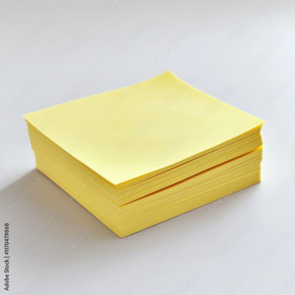 Poster Vibrant stack of sticky notes arranged neatly on a clean surface for effective organization and note-taking