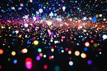 Fototapeta premium Dense clusters of stars grouped together, separated by stretches of dark space, to create a constellation-like pattern.