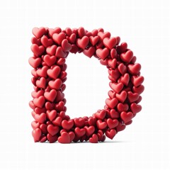 Heart Shaped Letters for Valentine's Celebration, Valentine's Day Word Design. Generative AI