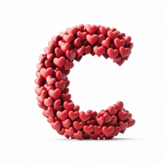 Heart Shaped Letters for Valentine's Celebration, Valentine's Day Word Design. Generative AI