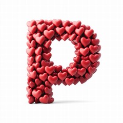 Heart Shaped Letters for Valentine's Celebration, Valentine's Day Word Design. Generative AI