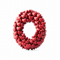 Heart Shaped Letters for Valentine's Celebration, Valentine's Day Word Design. Generative AI