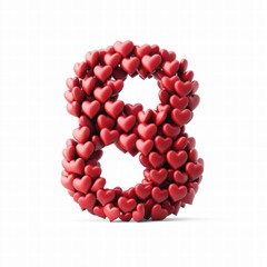 Heart Shaped Letters for Valentine's Celebration, Valentine's Day Word Design. Generative AI