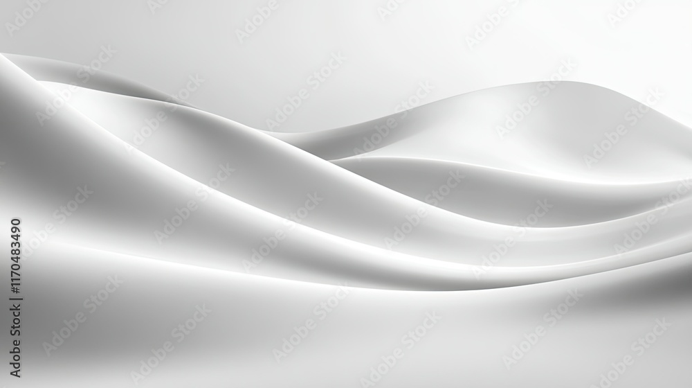 Poster elegant abstract white fabric waves creating soft textures and flowing patterns for background or ar