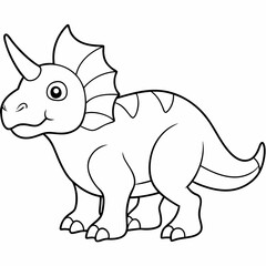 Kids Coloring Book Page Cute Lajkaceratops Dinosaur Illustration