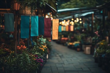 Fototapeta premium banner mockup open-air market