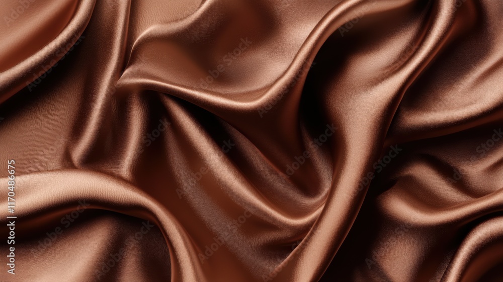 Aufkleber elegant drapery of deep chocolate brown fabric with rich texture and warm undertones creating a luxu