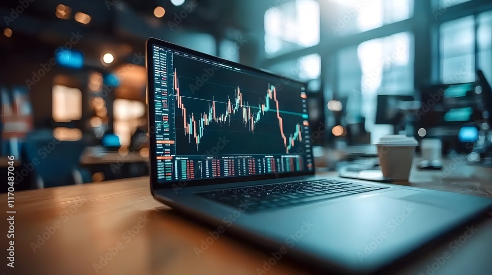 Poster a futuristic financial trading room featuring quantum computing systems that process market data and