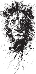 Obraz premium Lion Face Splash ARtwork Wild Jungle Aggression Aggressive Animals Teeth Paw Artwork vector editable logo for Wall Sticker t-shirt design and multipurpose use in high definition format Wallpaper stick
