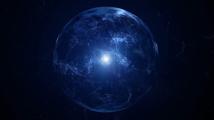 Augmented digital network with lights illustration.