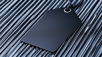 Glossy Black Tag with Silver Embossed Detail
