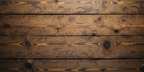 Naklejka premium Rustic Brown Wooden Planks Background Texture Showing Grain and Knots