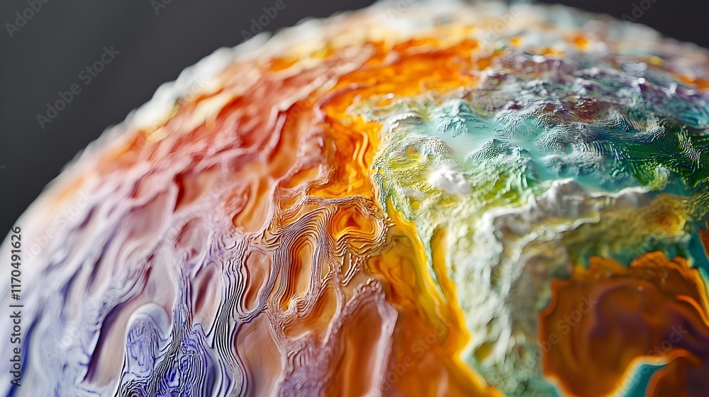 Poster abstract colorful topographic globe texture background