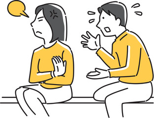 男性の話を拒絶する女性