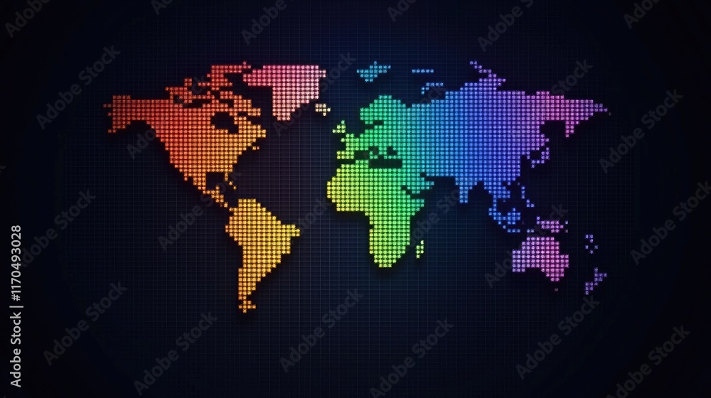 Poster global connectivity visualization digital world map infographic design abstract digital environment 