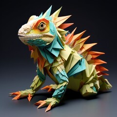 the AI Image Generator, Intricate Paper Sculpture Of A Vibrantly Colored