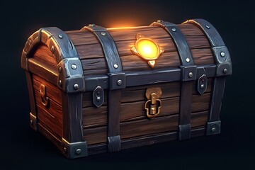 Treasure chest with glowing light
