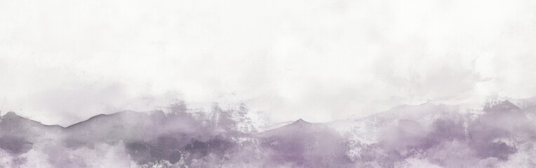 Mountain landscape rendered in soft pencil strokes with rough borders and a nebulous sky