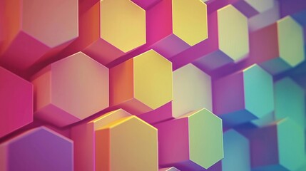 Abstract Hexagonal Pattern Colorful Gradient Design