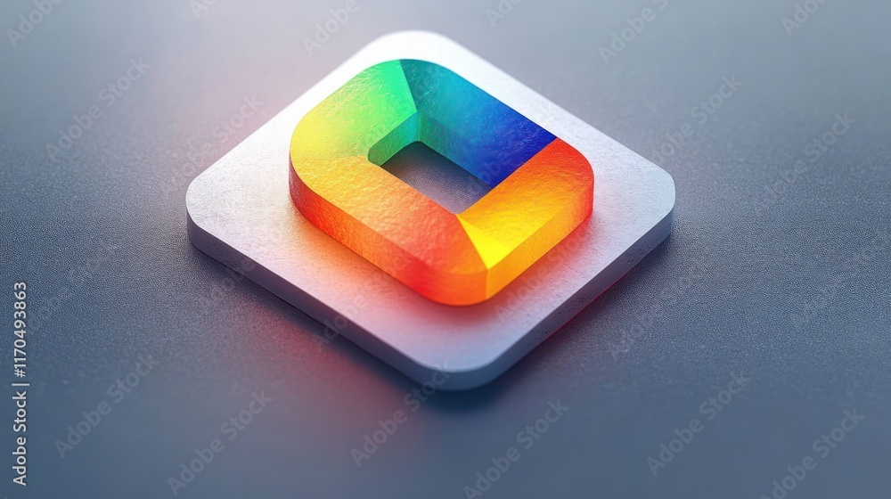 Poster minimalistic 3d icon design of chat application on soft gray background