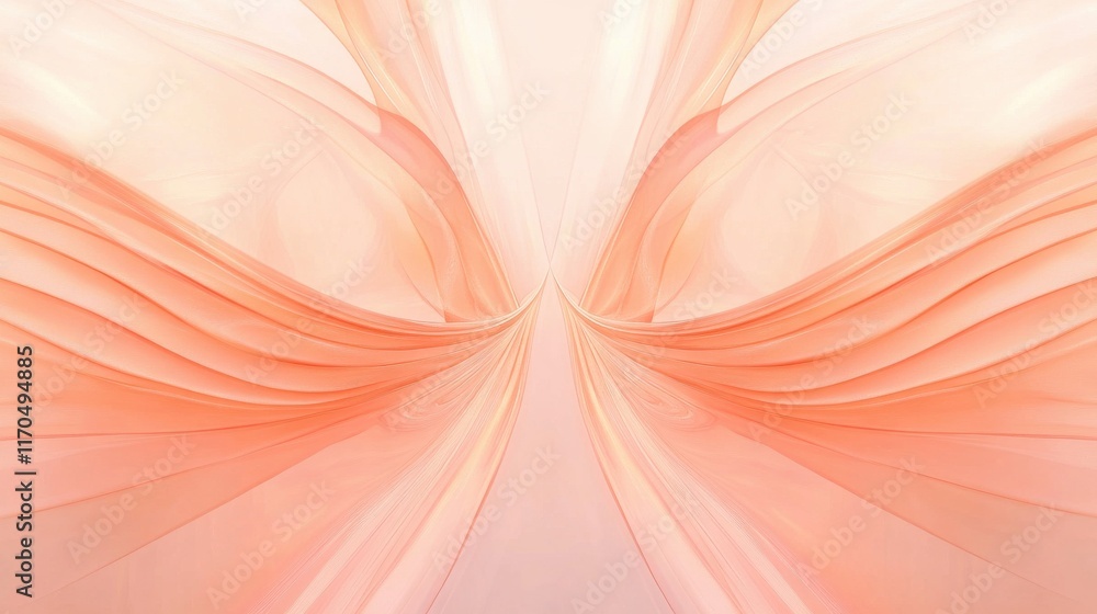 Poster Soft peach tones create a calming visual effect in a serene abstract composition