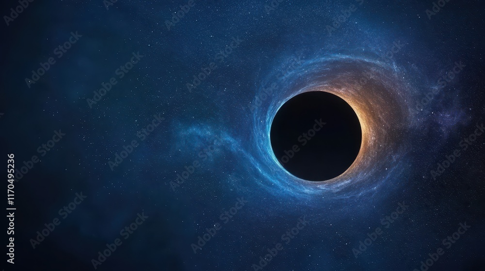 Canvas Prints stunning image of a black hole surrounded by a swirling accretion disk against a starry background