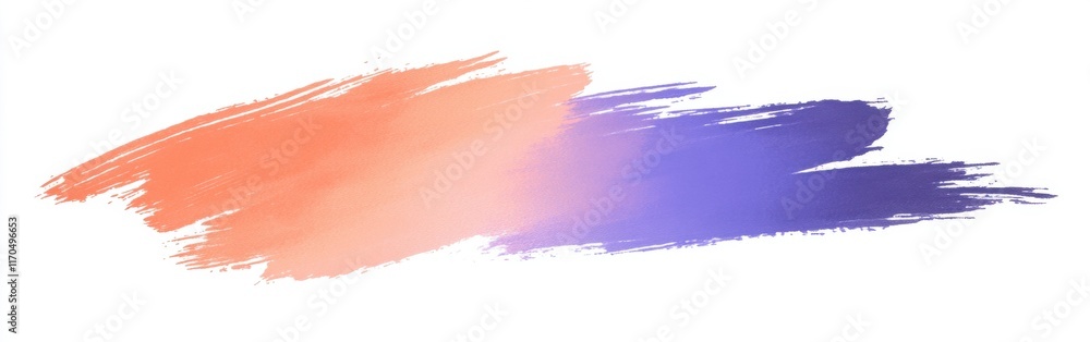 Poster gradient strokes in minimalist design create a calming effect with orange and blue hues on a white b