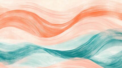 Dynamic waves of color create a soothing minimalist composition with pencil strokes and gentle transitions