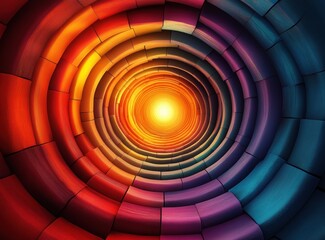 Colorful Circular Digital Pop Abstract Background