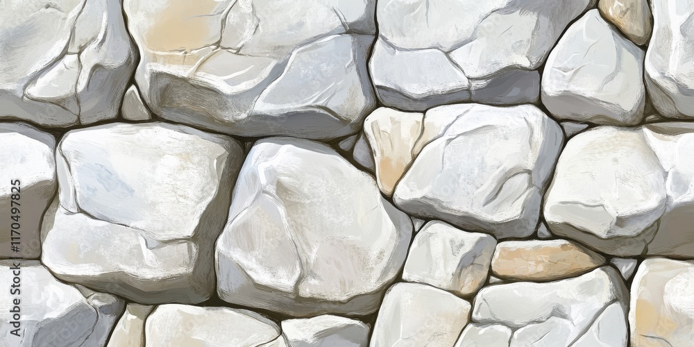 Aufkleber illustration of natural stone texture showcasing smooth and irregular shapes in a neutral color pale