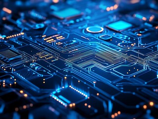 Illuminated Circuit Board Technology Abstract Design